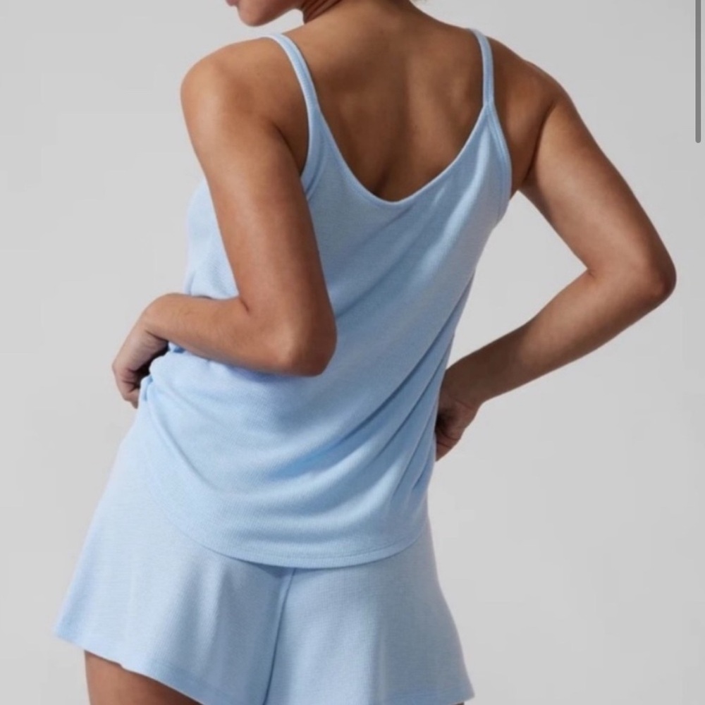 NWT** Athleta Wind Down Cami & Shorts Sleep SET** Blue Size Medium**